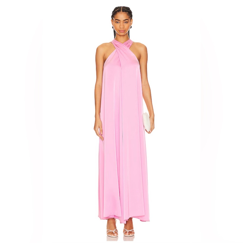 Essential Antwerp Finch Halterneck Dress in Pink Blush